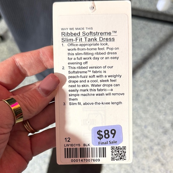 lululemon Ribbed Softstreme Slim Fit Tank Dress - Picture 3 of 8